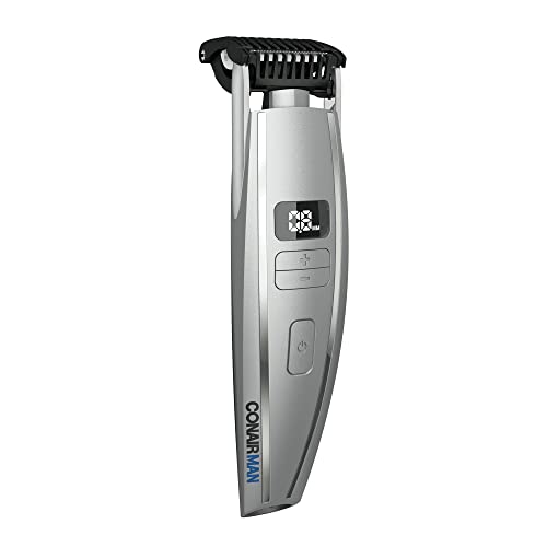 ConairMAN Beard Trimmer for Men, for Face and Mustache, Wet/Dry Beard and Stubble Trimmer, Flex Contouring Head with 15 Precise Settings and Premium
