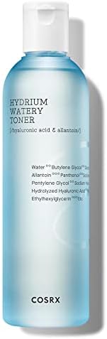 COSRX Hydrium Watery Toner, 280ml / 9.46 fl.oz | Moisturizing Korean Toner | Hyaluronic Acid, Allantoin, Panthenol | Korean Skin Care, Not Tested on Animals, Paraben Free