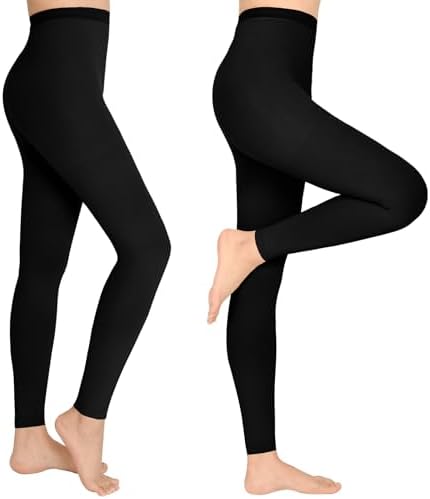 2 Pairs 15-20 mmHg Compression Pantyhose for Women, Closed Toe Compression Stockings, Waist High Opaque Compression Tights for Varicose Veins, Swelling, Teacher, Doctor