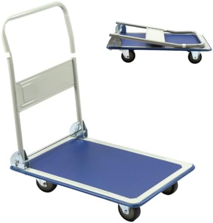 330 lbs Foldable Platform Truck Dolly with Swivel Wheels, Heavy Duty Moving Platform Hand Truck, 28.35 * 18.50 * 31.89 inches (PH150IRON)