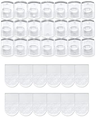 100 Mini Clear Light Clips with 120 Adhesive Strips, Damage-Free Indoor Mini Wall Hooks for Hanging, Removable Clips for Christmas Decoration