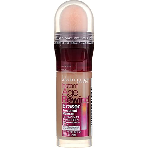 Maybelline New York Instant Age Rewind Eraser Treatment Makeup, Pure Beige Medium [250] 0.68 oz (Pack of 2)