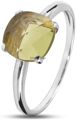 925 Sterling Silver Rings for Women - Cushion Gemstone Ring - Anniversary, Engagement, Wedding Ring - Eye Catching Christmas Gift