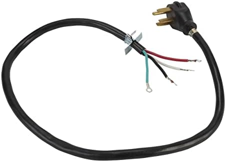 Whirlpool PT400 Genuine OEM Power Cord For Ranges 4 Feet Black replaced W10834026 74003423 9755404 9781287 9755191 4392902