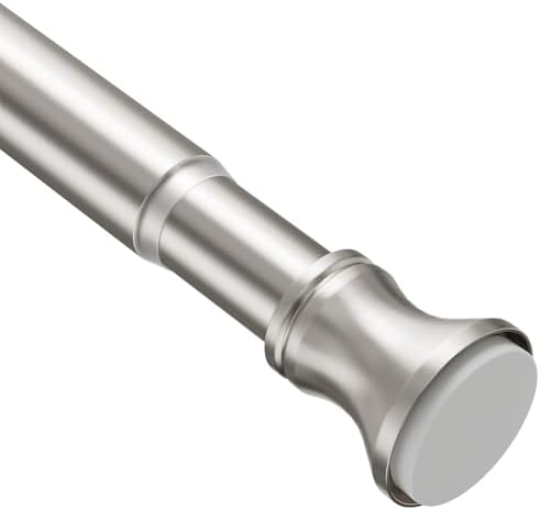 Amazer Spring Tension Shower Curtain Rod, 42-72 Inches Rust-Resistance Bathroom Rod, Adjustable Shower Rod No Drill, Nickel