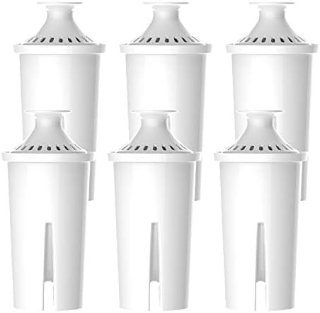 6 Packs Pitcher Water Filter, Replacement for Brita® classic 35557, OB03, Mavea® 107007, Brita® Pitchers Grand, Lake, Capri, Wave and More, NSF Certified, Waterspecialist