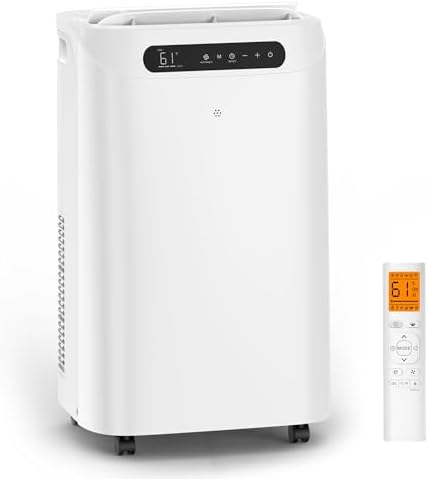 14000 BTU Portable Air Conditioners for Room up to 700 Sq. Ft, 3-IN-1 Portable AC Unit with Fan Dehumidifier, Drainage-free Cooling, 48 dB Quiet Sleep Mode, 24H Timer, Auto Swing, Windows Kit Included