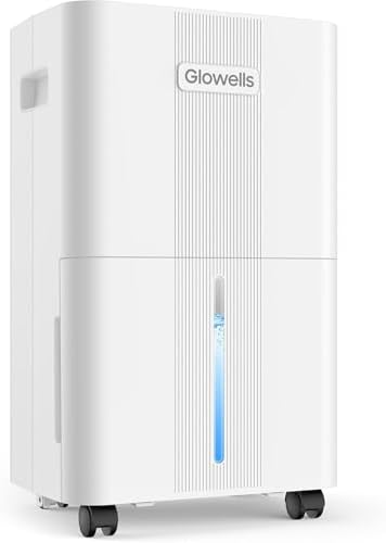 1600 Sq.ft Dehumidifiers for Home, Glowells 21 Pints Dehumidifier with Drain Hose for Basement, Smart Humidity Control Moisture Removal, 3 Operation Modes for RV, Bathroom, Bedroom