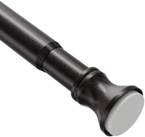 Amazer Spring Tension Shower Curtain Rod, 54-90 Inches Rust-Resistance Tension Curtain Rod Bathroom Rod, Adjustable Shower Curtain Rod No Drill, Bronze