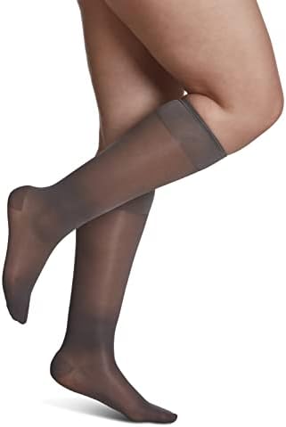 SIGVARIS Women's Sheer Fashion Closed Toe Calf Height - 15-20mmHg Weight Compression Hose - Lightweight & Breathable in Soft Stretch Fabric for Comfortable Everyday Wear