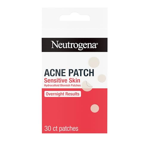 Neutrogena Pimple Patches for Sensitive Skin Variety Pack, Hydrocolloid Blemish Acne Patches Shrink the Look of Pimples & Zits Overnight, Gentle, Non-Medicated Facial Patches, Two Sizes, 30 ct