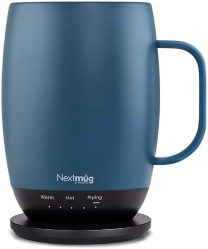 Nextmug Plus - Temperature-Controlled, Self-Heating Coffee Mug (Slate Blue - 18 oz.)