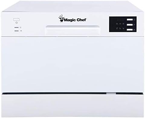 Magic Chef MCSCD6W5 Energy Star 6 Plate Kitchen Countertop Dishwasher, White