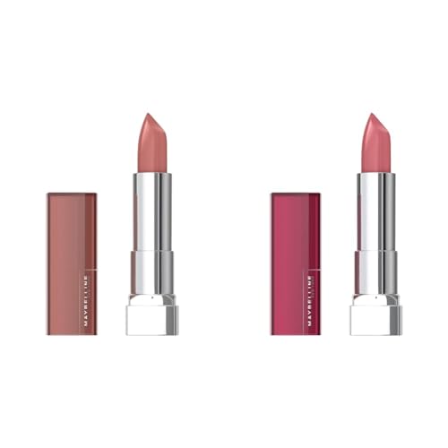 MAYBELLINE Color Sensational Lipstick Cream Hydrating Lipsticks Crazy for Coffee & Flush Punch Nude Pink Shades, 1 Count Each