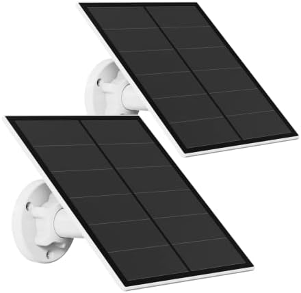 Solar Panel for Security Camera, 5W USB Solar Panel Compatible with Rechargeable Battery Camera, Solar Panel Charger for Camera with IP65 Waterproof, Adjustable Bracket, 9.8ft Cable(2 Pack)