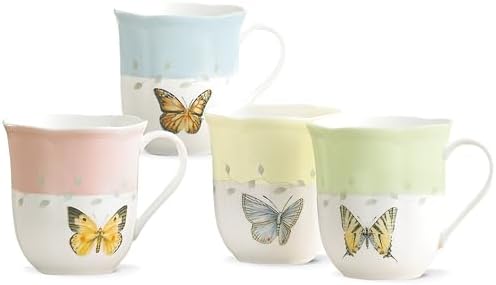 Lenox 773903 Butterfly Meadow 4-Piece Mug Set, Multicolor, 1.85 LB