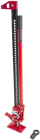 48" High Lift Ratcheting Off Road Utility Farm Jack,6000 lbs/3 Ton Capacity Practical Easy Safety Compatible with Car Lift,Red,49.80x10.63x5.51 in