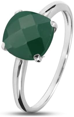 925 Sterling Silver Rings for Women - Cushion Gemstone Ring - Anniversary, Engagement, Wedding Ring - Eye Catching Christmas Gift