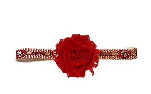 49ers Baby Girl Shabby Flower Elastic Headban