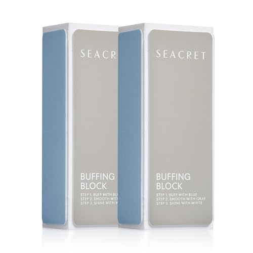 SEACRET - Professional Nail Buffing Block. 3 Ways Buffing Block The Secret for Shiny Nails. Manicure & Pedicure - Pack of 2GET 20% OFF STOREWIDE!