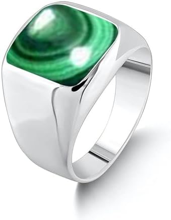 Solid 925 Sterling Silver Cushion Shape Gemstone Men Signet Ring, Beautiful Handcrafted Christmas Gift for Fathers, Son, Boyfriend, Friend