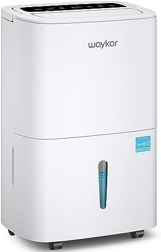 Waykar 120 Pints Energy Star Home Dehumidifier for Spaces up to 6,000 Sq. Ft at Home, in Basements and Large Rooms with Drain Hose, Handle, Auto Defrost and Self-Drying.