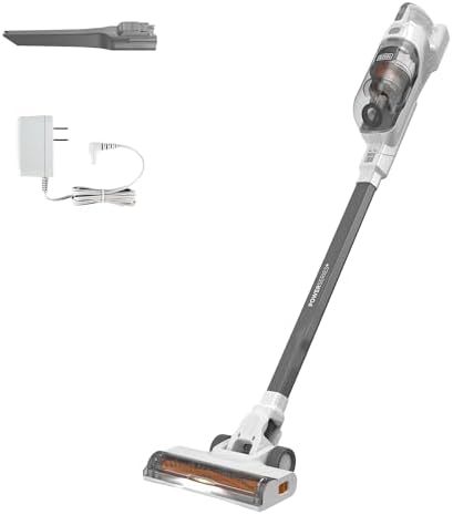 BLACK+DECKER POWERSERIES+ 20V MAX Cordless Stick Vacuum Cleaner with LED Floor Lights, Bagless, Lightweight, Cordless Vacuum Cleaners for Home, Up to 44 Minutes, Powerful Suction, Gray (BHFEA520J)