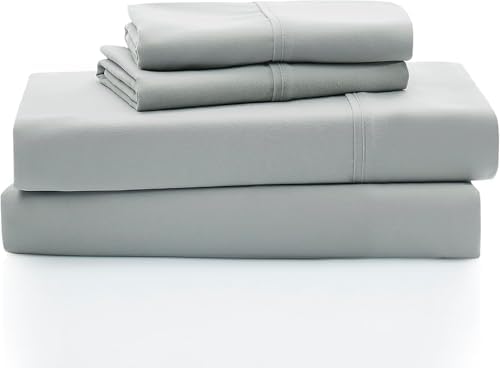 UGG Hedi Queen Sheet Set 4-Piece Luxury Cooling Sheets Deep Pockets Premium Bedding with 2 Pillow Shams Hypoallergenic Machine Washable Soft Lightweight Bed Set for Bedroom, Queen, Mineral Green