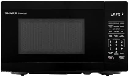 SHARP Compact Countertop Microwave Oven with Removable 10" Carousel Turntable, 700 Watt, 0.7 Cubic Feet, Black
