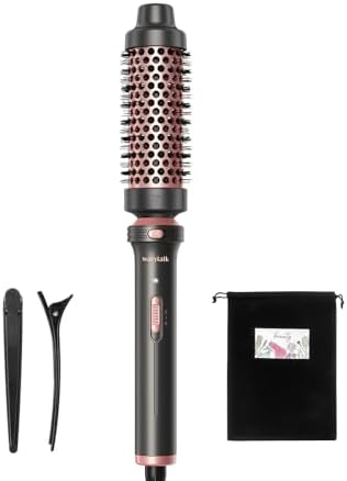 Wavytalk Thermal Brush, Heated Round Brush, 1 1/2 inch Blowout Brush with Detachable Brush Head, Thermal Round Brush Dual Voltage for Travel, Rose Gold