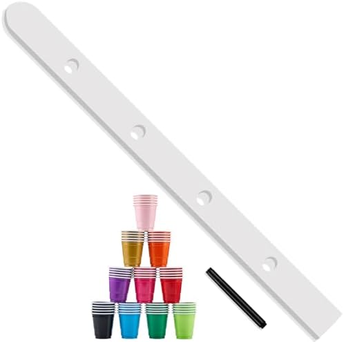 4 Person shot ski Board 57'' x 3.9'' Vintage Wooden Board with 50 Plastic Shot Glasses and 1 Marker Pen Rustic Retro Ski for Gathering Birthday Party Wedding(White)