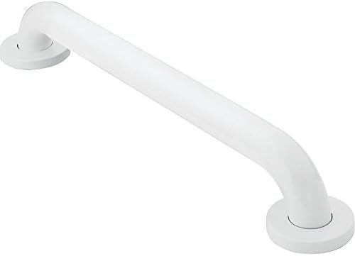 Moen R8716W Bathroom Safety 16-Inch Stainless Steel Bathroom Grab Bar with Concealed Screws, Glacier White