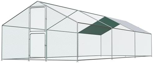 Large Chicken Coop, Chicken Coops for 30 Chickens, Chicken Runs for Yard with Water Poof & UV Resistance Cover, Chicken Coop Run with Double Lockable Doors for Outdoor Backyard Farm Use