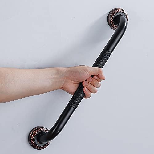 18-Inch Grab Bar Featuring Anti-Slip Handrail, Solid Brass, Oil Rubbed Bronze, Heavy-Duty Construction Armrest, Bathroom Bathtube Shower Safety Rail