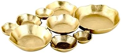 Cruiserâ€™s CachÃ© 17" Cluster of 9 Serving Bowls. Rustic Gold Finish, Hand-Crafted, Artisan Made