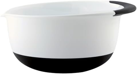 OXO Good Grips 5-Quart Plastic Mixing Bowl,White/Black