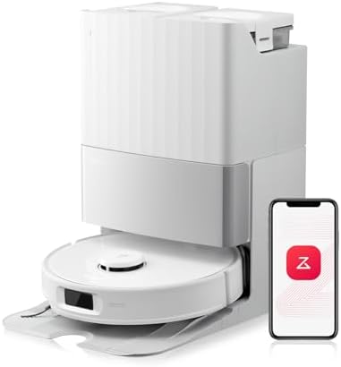 Roborock Qrevo Edge S5A Robot Vacuum and Mop, 18,500Pa, Zero-Tangling, DuoDivide Main Brush, FlexiArm Side Brush, Hot Water Mop Washing & Self-Cleaning, Warm Air Drying, Self-Emptying, White