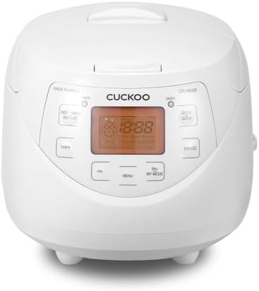 CUCKOO CR-0633F | 6-Cup (Uncooked) Micom Rice Cooker | 11 Menu Options: White Rice, Brown Rice & More, Nonstick Inner Pot, Made in Korea | White