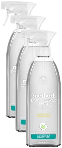 Method Daily Shower Spray Cleaner, Eucalyptus Mint, 28 Ounce, 1 pack, Packaging May Vary (Pack of 3)