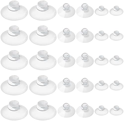 30 Pieces 3 Sizes Clear Suction Cups for Glass Without Hooks, Small Rubber Suction Cups for Home Organization Festival Christmas Decoration Window (Assorted Sizes 0.8 + 1.2 + 2.2 inch)