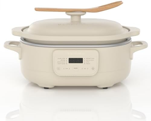 4 Quart Programmable Slow Cooker with Flexible Easy Programming, 8-in-1 Claypot Multi Cooker, Removable Crock, Nonstick, Oven Safe Pot to 450°F, Oatmeal