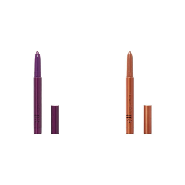 e.l.f. No Budge Shadow Stick Bundle - Rich Amethyst & Copper Chic Metallic Eyeshadow, 0.056 Oz (1.6g)