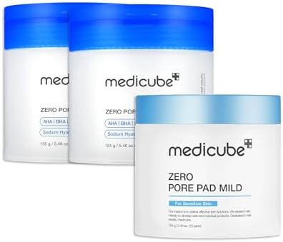 medicube daily toner pads tailored to skin condition: Zero Pore Pads 2.0 (2ea) and Zero Pore Pads Mild 2.0 (1ea)