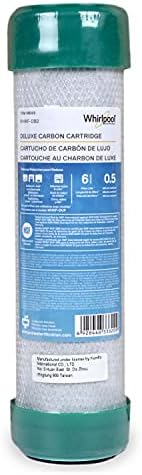 Whirlpool Undersink Premium Carbon Block Filter WHKF-DB2, 0.5 Micron Rating Reduces Mercury, Lead, Cysts, Asbestos, 6-Month Life, Use for Home Drinking Water Filtration or Reverse Osmosis System