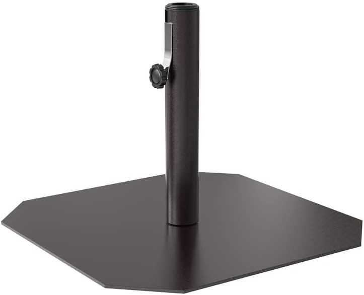 wikiwiki Iron Base Market Patio Umbrella All-Iron Weight Base Non-Rust Heavy Duty Outdoor Table Umbrella Weights Stand, 26 Lbs, Dark Brown