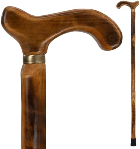 Vive Wooden Walking Stick Cane - for Men, Women, & Seniors - 36 Inch Single Point Rubber Tip with Willow Handle - Ergonomic Grip for Balance & Stability - Lightweight Elderly Assistance Product