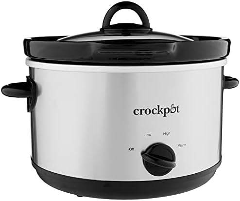 Crock-Pot 5-Quart Smudgeproof Round Manual Slow Cooker with Dipper Silver