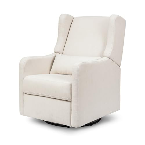 Carter’s Arlo Glider Recliner Nursery Chair - Water & Stain Resistant Glider Rocking Chair for Nursery - GREENGUARD Gold, FSC & Certi-PUR US Certified - Cozy Cream Swivel Rocker Recliner Chair