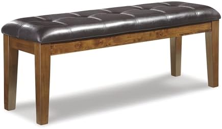 Signature Design by Ashley Ralene Tufted Upholstered Dining Room Bench, Medium Brown