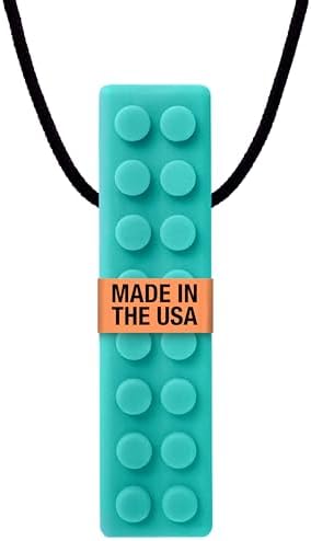 ARK Brick Stick, Chew Necklaces for Sensory Kids and Adults, Oral and Hand Fidget for Autism, ADHD, SPD, Anxiety, Medical-Grade 2-Textured Chew Necklace, XXT, Medium Firm, Teal